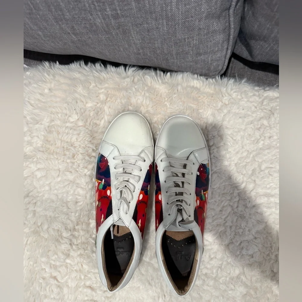 Robert Graham Vibrant Red and White Sneakers